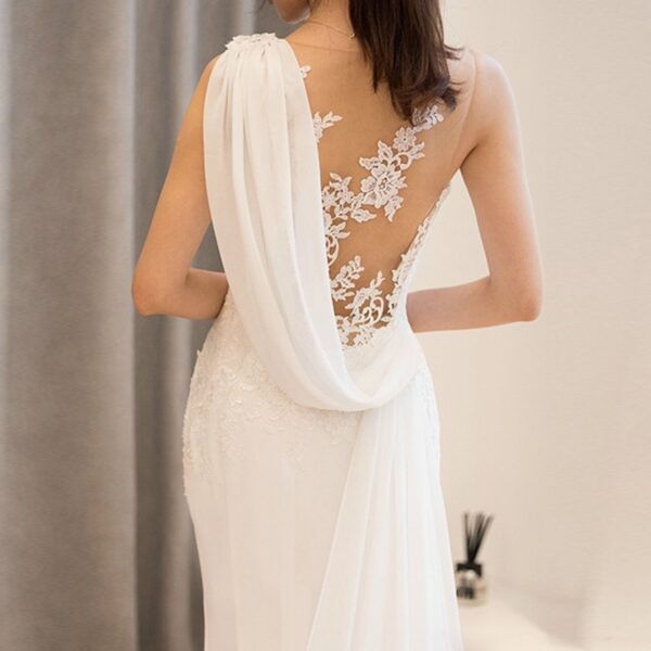 Robe de mariée transparente à taille moyenne et super féerique