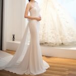 Robe de mariée transparente à taille moyenne et super féerique