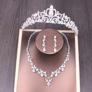 Collier couronne strass mariée ensemble accessoires de mariage