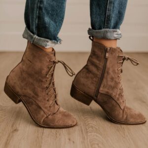 Bottes pour femmes à talons carrés bas et loisirs d'automne et d'hiver